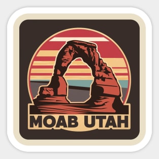 Moab Utah Arches Vintage Sunset Sticker